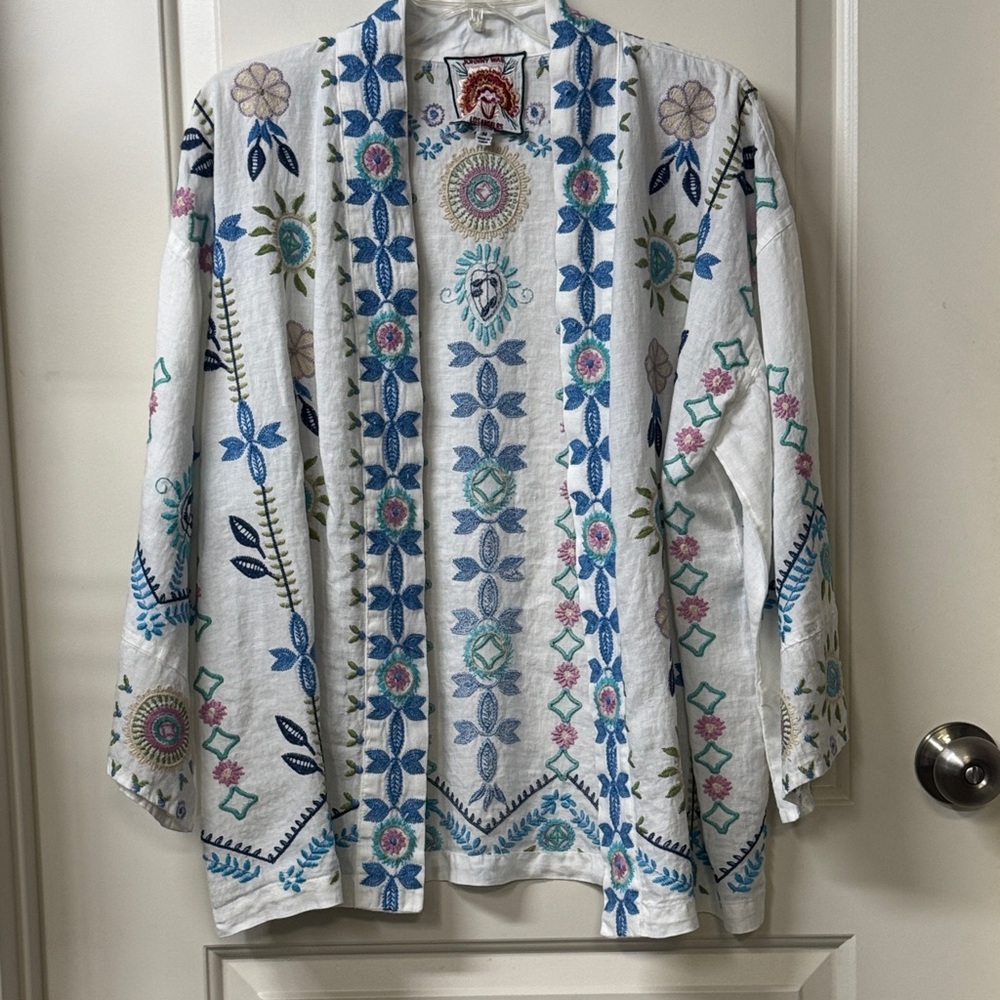 Johnny Was linen short kimono